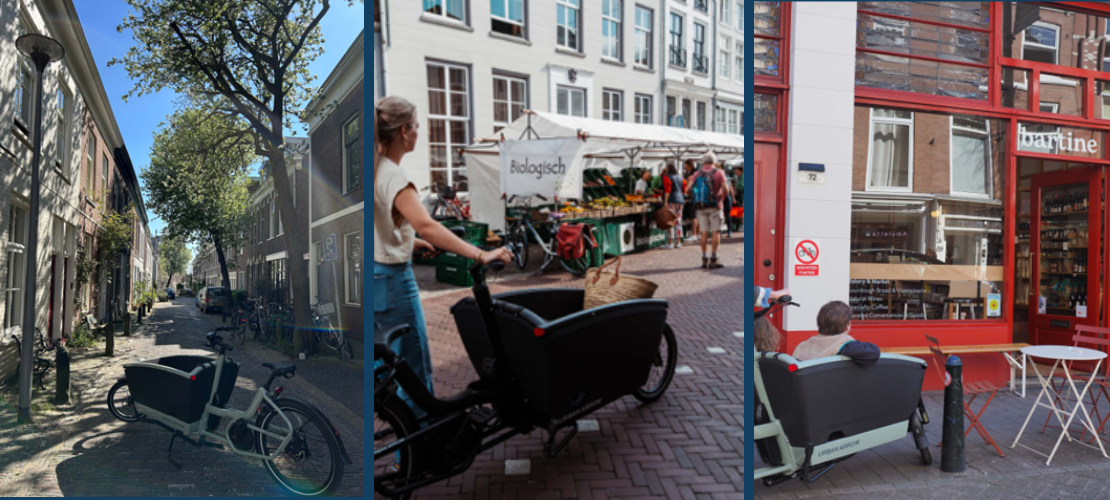 Voorbeelden van bakfiets in schaduw parkeren